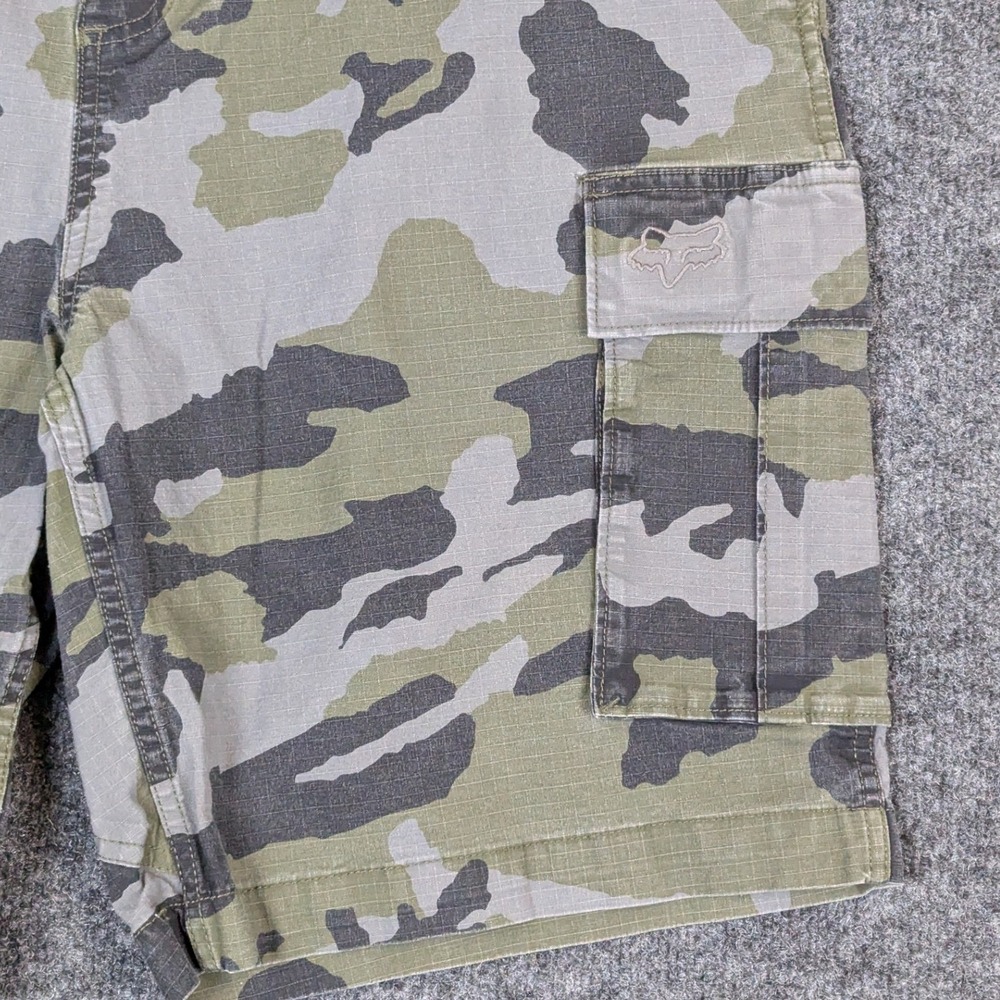 Fox Racing Mens Camo Cargo Shorts Size 38 Green Grey Ripstop Motocross MX Skater - Picture 10 of 16